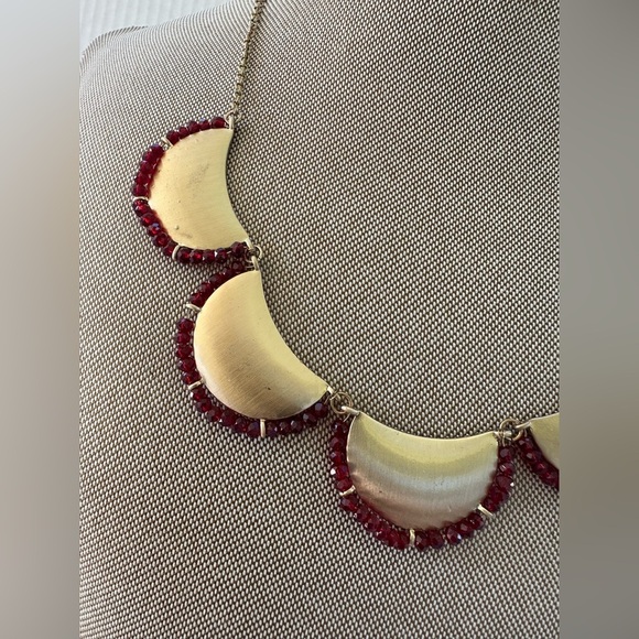 Vintage Gold and Red Statement Necklace - Picture 4 of 14